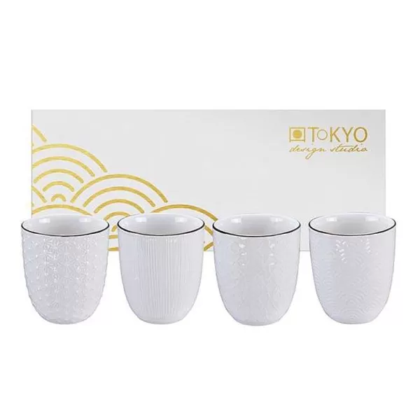 CNB TOKYO DESIGN Mugs & Tasses^Coffret De 4 Tasses Th - Nippon Blanc