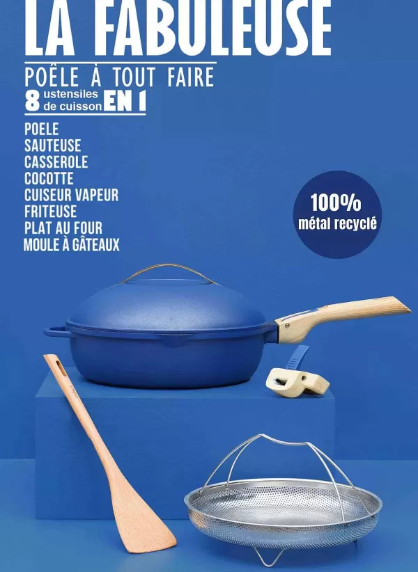 COOKUT Ustensiles De Cuisine^ Po Le La Fabuleuse 28 Cm - Saphir