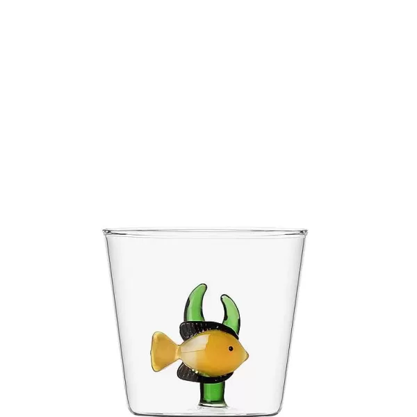 CORRADO CORRADI Verres^Ichendorf Verre - Poisson Jaune & Corail Vert