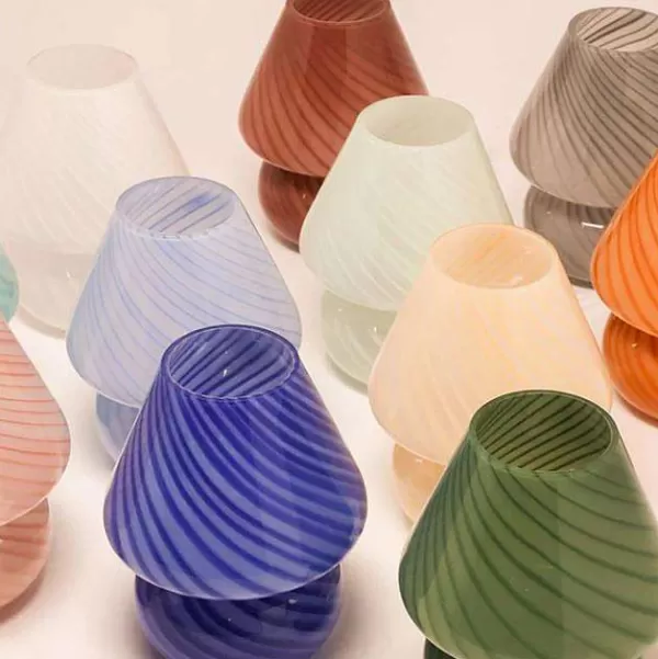 EJA Vases / Petits Objects Déco^Lampe Joyful H. 19 Cm - Bleu Rose