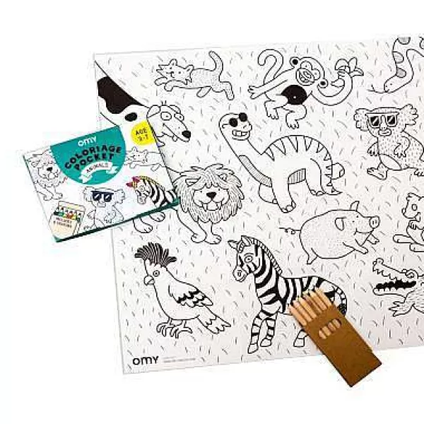 OMY Jouets / Coloriages^ Coloriage Pocket - Animals