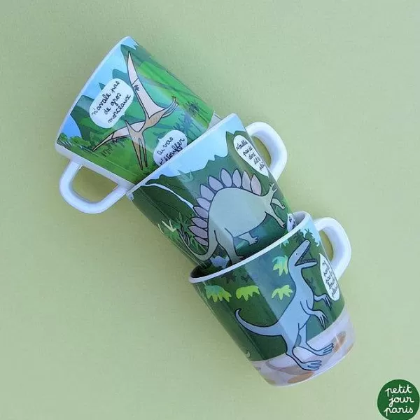 PETIT JOUR Vaisselle Enfant^ Mug - Les Dinosaures "M Che Bien"