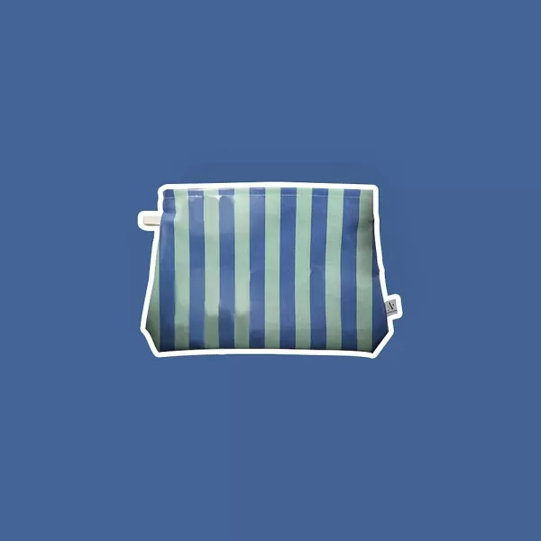 EJA Pochettes / Trousses^Trousse De Toilette Plate - Rayures Bleues